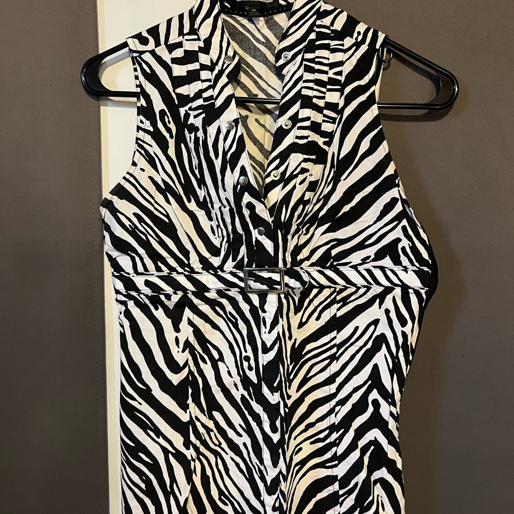 Express Zebra Print Sleeveless Top